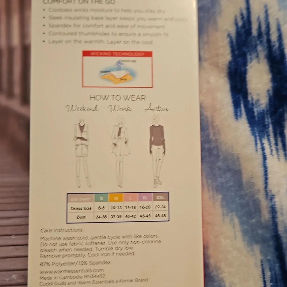 Warm essentials by Cuddl Duds NWT - Picture 4 of 4